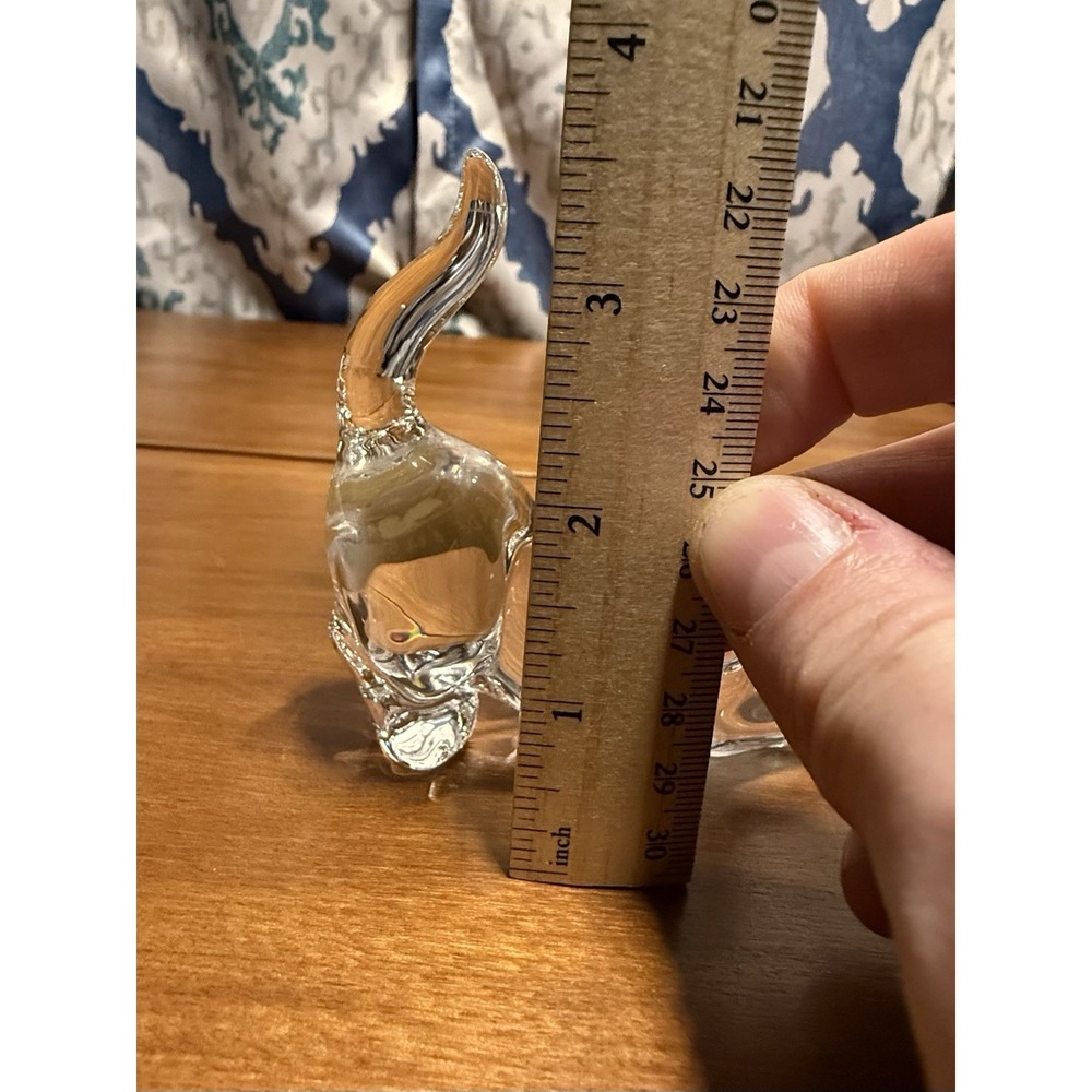 VTG Lenox Crystal /Glass Cat Miniature Figurine - 3.75" H With Sticker - Picture 8 of 10